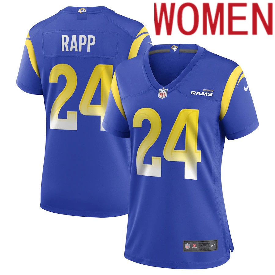 Women Los Angeles Rams 24 Taylor Rapp Nike Royal Game NFL Jersey